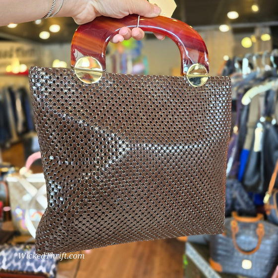 WHITING & DAVIS Brown Chain Mail w. Beautiful Handle
