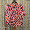 CHARTER CLUB Pink/Blue Funky Pattern Linen Blend Top XL - PopRock Vintage. The cool quotes t-shirt store.