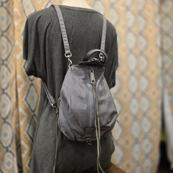 REBECCA MINKOFF Grey Nylon Mini Backpack - PopRock Vintage. The cool quotes t-shirt store.