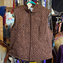  NORTH STYLE Brown Floral Quilted Vest 3X