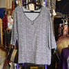 J JILL Black/White Pattern Half Sleeve 2X