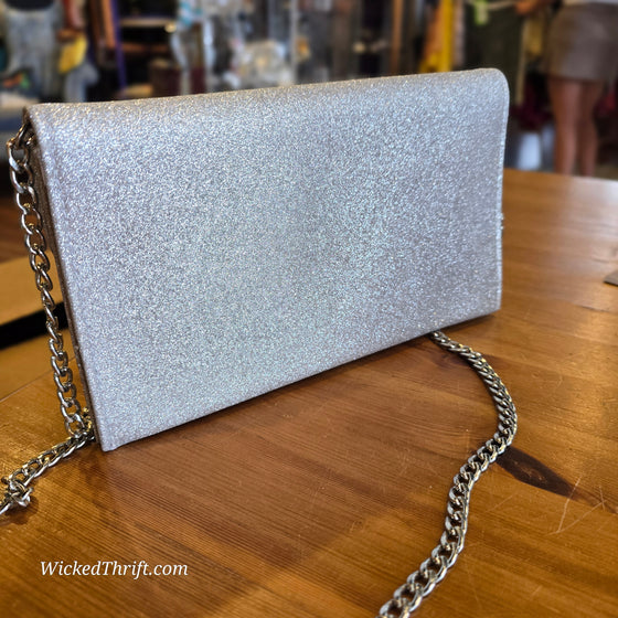SILVER GLITTER Envelope Evening Bag - PopRock Vintage. The cool quotes t-shirt store.