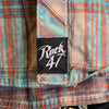 ROCK 47 Red/Tan/Blue Snap Button Shirt L