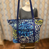 VERA BRADLEY Blue/ Green Swirly Tote w. Solid Straps - PopRock Vintage. The cool quotes t-shirt store.