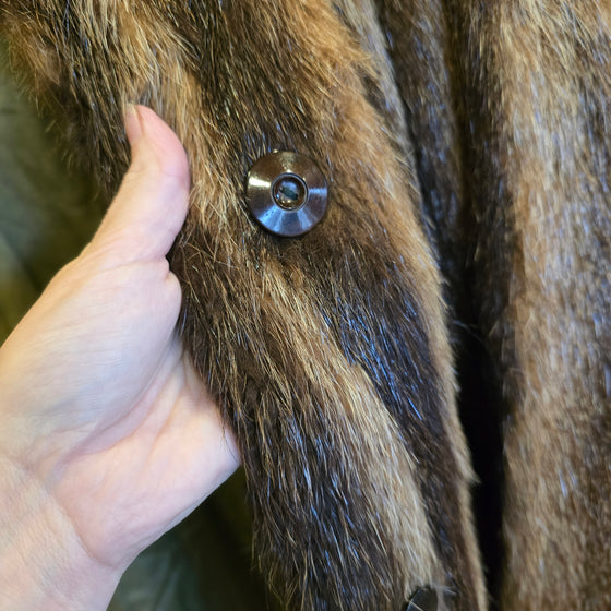 VINTAGE Stripe Raccoon Car Coat