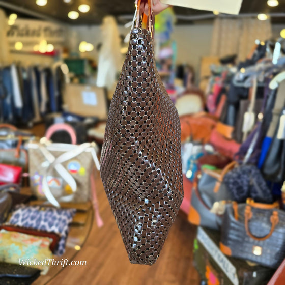 WHITING & DAVIS Brown Chain Mail w. Beautiful Handle