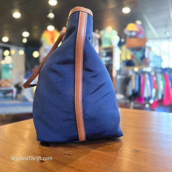 LAUREN RALPH LAUREN Blue Tote w. Leather Trim AS IS - PopRock Vintage. The cool quotes t-shirt store.