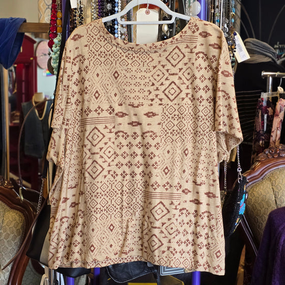SONOMA Tan/Clay Pattern Tee 3X