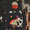 VINTAGE KAREN SCOTT Black Halloween Knit Vest w. Mini Pumpkin Buttons XL