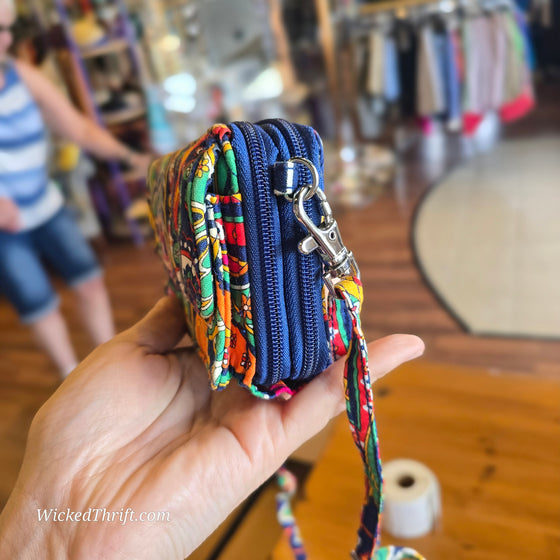 VERA BRADLEY Blue/Yellow/Orange "All in One" Crossbody - PopRock Vintage. The cool quotes t-shirt store.