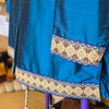 SILK LORE Blue 100% Silk Jacket w. Embroidery Bottom 1X