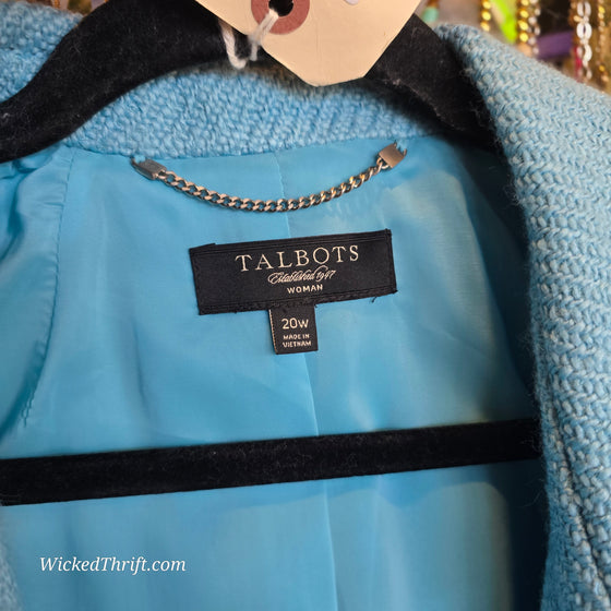 TALBOTS Turquoise Blazer 20 W